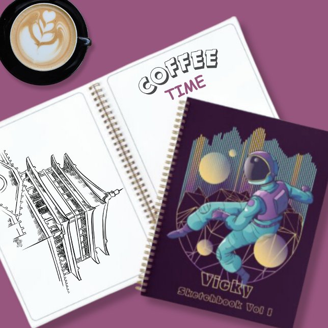 Modern Techno Astronaut Illustration Notebook (Creator Uploaded)