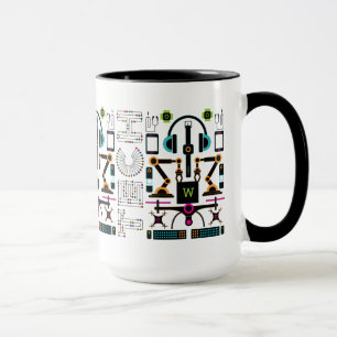 Modern Technology Objects & Equipment Pattern Mug