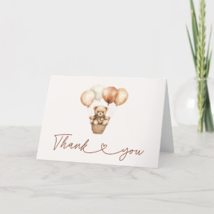 Modern Teddy Bear Gender Neutral Baby Shower Thank You Card