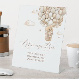 Modern teddy bear watercolor baby shower mum-osa b pedestal sign