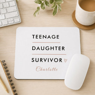 Modern Teen Daughter Survivor Personalised Mouse Pad