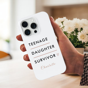 Modern Teen Daughter Survivor Personalized iPhone 15 Pro Case