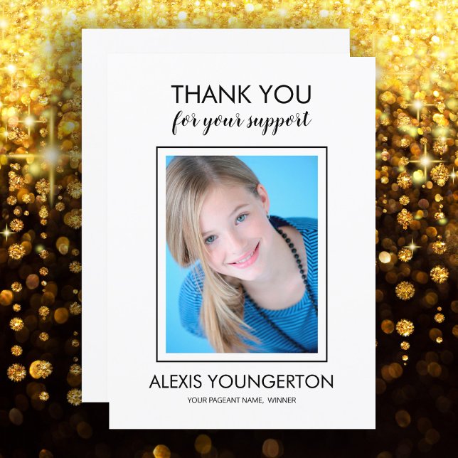 Modern Teen Miss Pageant Thank You Photo White (Creator Uploaded)