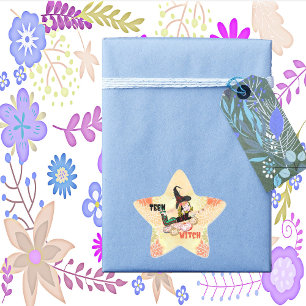 Modern Teen Witch Fall Pumpkins Halloween Spooky Star Sticker