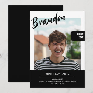 MODERN TEENAGE BOY MAGAZINE COVER INVITATION