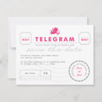 Modern Telegram Card Save the Date
