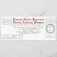 Modern Telegram Tea Length Invitation