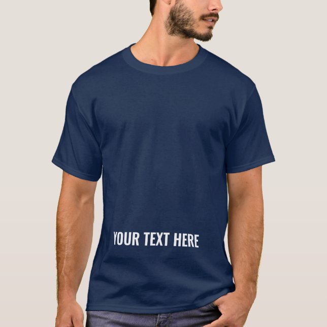 Modern Template Add Your Text Here Mens Navy Blue T-Shirt (Front)