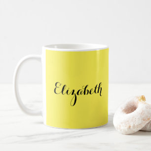 Modern Template Add Your Typed Name Yellow Coffee Mug