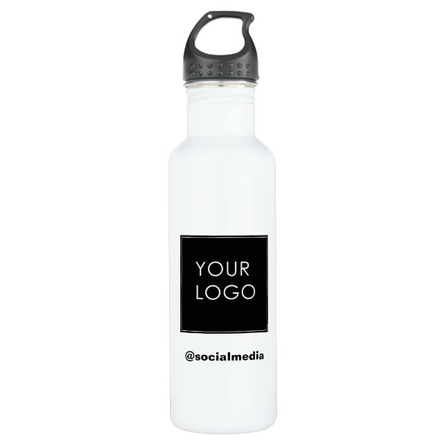 Modern Template Business Company Logo White 710 Ml Water Bottle (Front)
