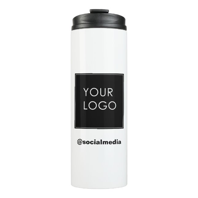 Modern Template Business Company Logo White  Thermal Tumbler (Front)