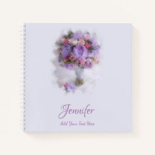Modern Template Elegant Oil Painting Flowers Roses Notebook