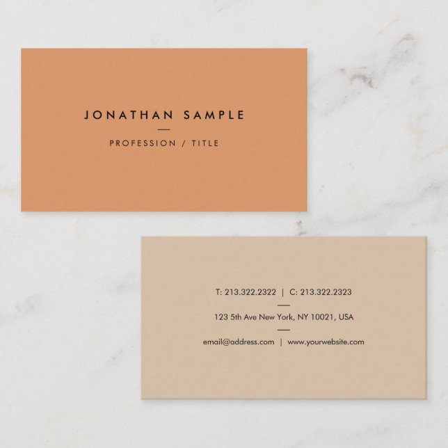 Modern Template Elegant Pastel Colours Custom Text Business Card (Front/Back)