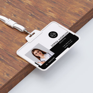 Modern Template Employee Photo Logo Name Nurse ID  Badge