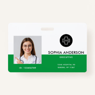 Modern Template Employee Photo Logo Name Nurse ID  ID Badge