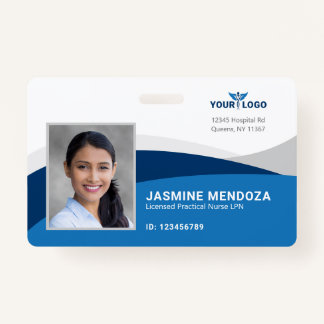Modern Template Employee Photo Logo Name Nurse ID ID Badge