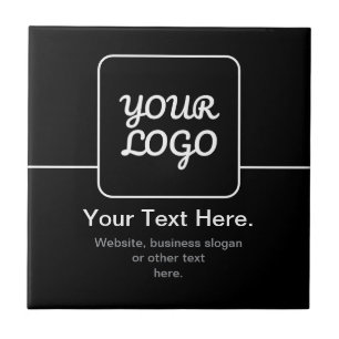 Modern Template for Your Logo Black & White Ceramic Tile