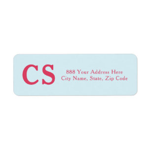 Modern Template Pink-Red & Light Blue Address Return Address Label