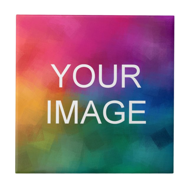 Modern Template Upload Your Logo Image Photo Ceramic Tile (Front)