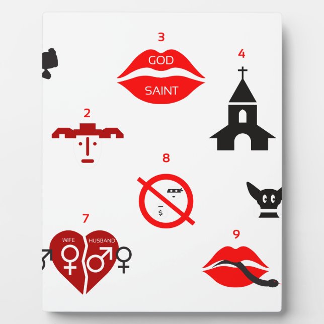 modern ten commandments plaque (Front)