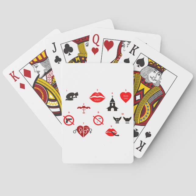 modern ten commandments playing cards (Back)