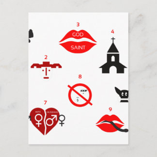 modern ten commandments postcard