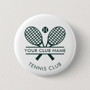 Modern Tennis Club Name Logo Green Any Color 6 Cm Round Badge