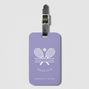 Modern Tennis Club Name Rackets Icon Custom Luggage Tag