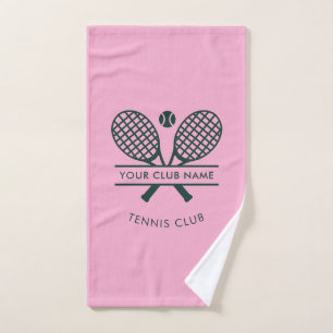 Modern Tennis Club Name Rackets Icon Custom Player Hand Towel