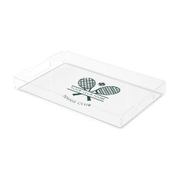 Modern Tennis Club Name Team Logo Custom Acrylic Tray
