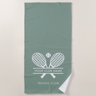 Modern Tennis Club Name Team Players Custom Beach Towel