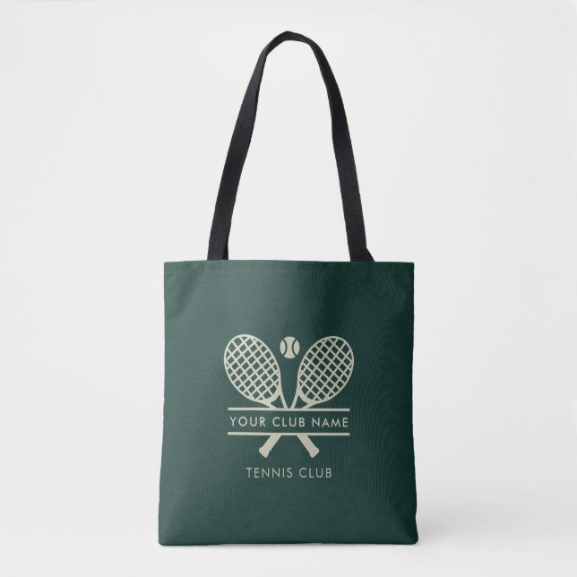 Modern Tennis Club Name Team Players Custom Swag Tote Bag (Front)