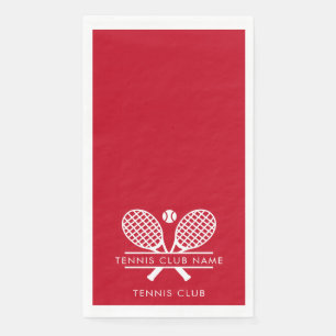 Modern Tennis Club Name Team Players Red Napkin