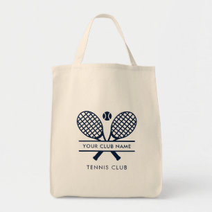 Modern Tennis Club Name Team Promotional Swag Tote Bag