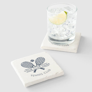 Modern Tennis Club Name Team Swag Custom Stone Coaster