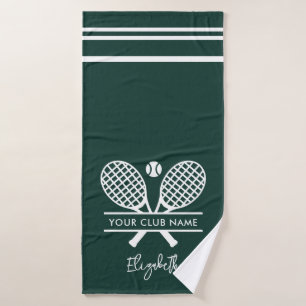 Modern Tennis Club Name Team Swag Green Custom Bath Towel