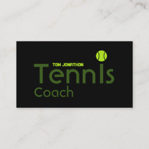 Modern tennis coach black fluorescent yellow chic  business card