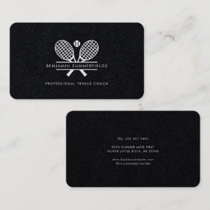 Modern Tennis Coach Minimalist Business Card