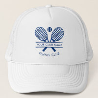Modern Tennis Country Club Name Rackets Icons Blue