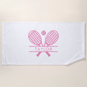 Modern Tennis Rackets Motif Sport Any Colour Beach Towel