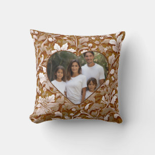 Modern Terra cotta Burnt Orange botanical photo Cushion