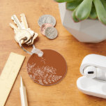 Modern Terra Cotta Monogram Floral Key Ring<br><div class="desc">Modern Terra Cotta Monogram Floral Keychain</div>