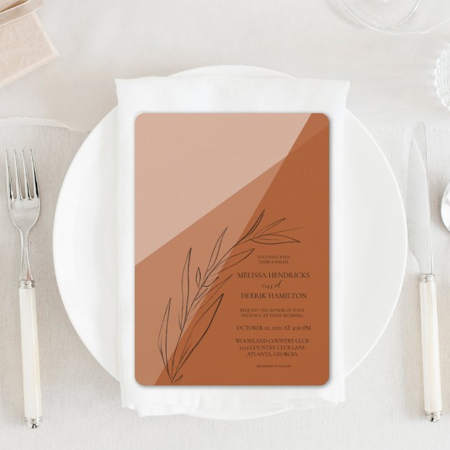 Modern Terra Cotta Wedding Invitation (Creator Uploaded)