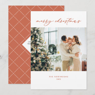 Modern Terracota Elegant Christmas Photo Holiday C Card