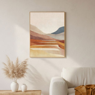 Modern Terracotta Abstract Art for Neutral Decor