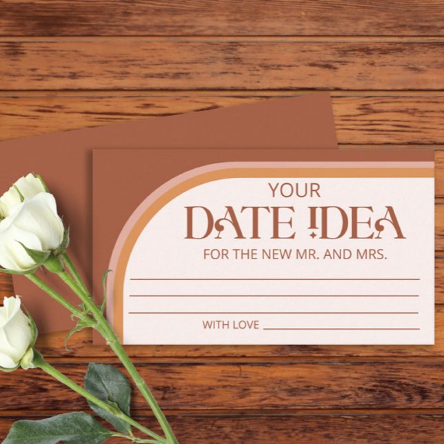 Modern Terracotta Arch Date night ideas. Date jar  Enclosure Card (Creator Uploaded)