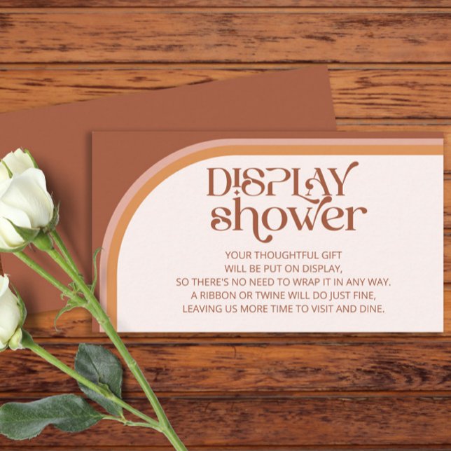 Modern Terracotta Arch Typography Display shower Enclosure Card (Creator Uploaded)