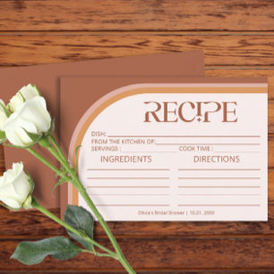 Modern Terracotta Arch Typography Recipe Card