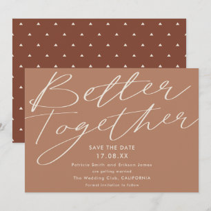 Modern terracotta better together save the date