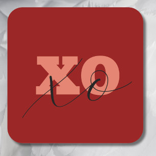 Modern Terracotta Black XOXO Valentine Gift Tags